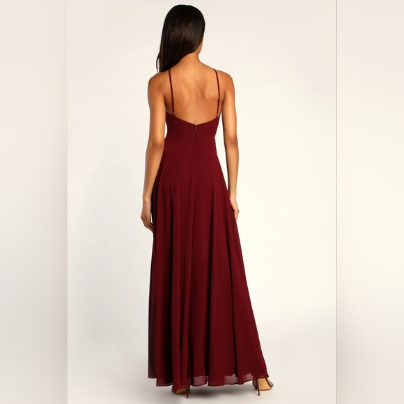 Absolutely Breathtaking Burgundy Maxi Dress - Picture 4 of 5